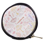 Weather Umbrella Rain Cloud Seamless Doodle Pattern Mini Makeup Bag Front