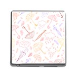 Weather Umbrella Rain Cloud Seamless Doodle Pattern Memory Card Reader (Square 5 Slot) Front