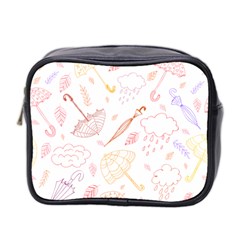 Weather Umbrella Rain Cloud Seamless Doodle Pattern Mini Toiletries Bag (two Sides) by Bakwanart