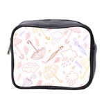 Weather Umbrella Rain Cloud Seamless Doodle Pattern Mini Toiletries Bag (Two Sides) Front