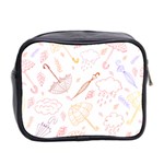 Weather Umbrella Rain Cloud Seamless Doodle Pattern Mini Toiletries Bag (Two Sides) Back