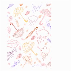 Weather Umbrella Rain Cloud Seamless Doodle Pattern Small Garden Flag (two Sides) by Bakwanart