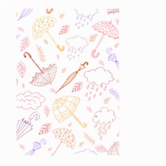 Weather Umbrella Rain Cloud Seamless Doodle Pattern Large Garden Flag (two Sides) by Bakwanart