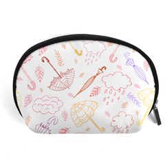 Weather Umbrella Rain Cloud Seamless Doodle Pattern Accessory Pouch (large) by Bakwanart