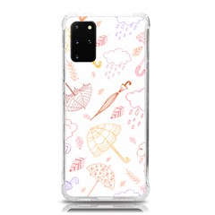 Weather Umbrella Rain Cloud Seamless Doodle Pattern Samsung Galaxy S20plus 6 7 Inch Tpu Uv Case by Bakwanart