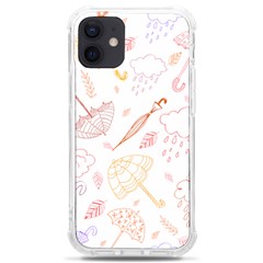 Weather Umbrella Rain Cloud Seamless Doodle Pattern Iphone 12 Mini Tpu Uv Print Case	 by Bakwanart