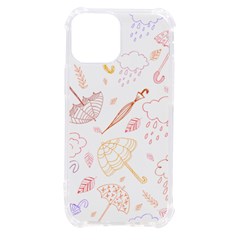 Weather Umbrella Rain Cloud Seamless Doodle Pattern Iphone 13 Mini Tpu Uv Print Case by Bakwanart