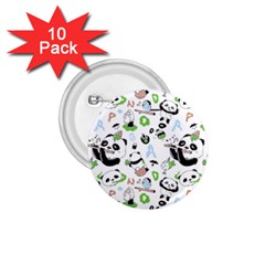 Giant Panda Bear Pattern 1 75  Buttons (10 Pack) by Bakwanart