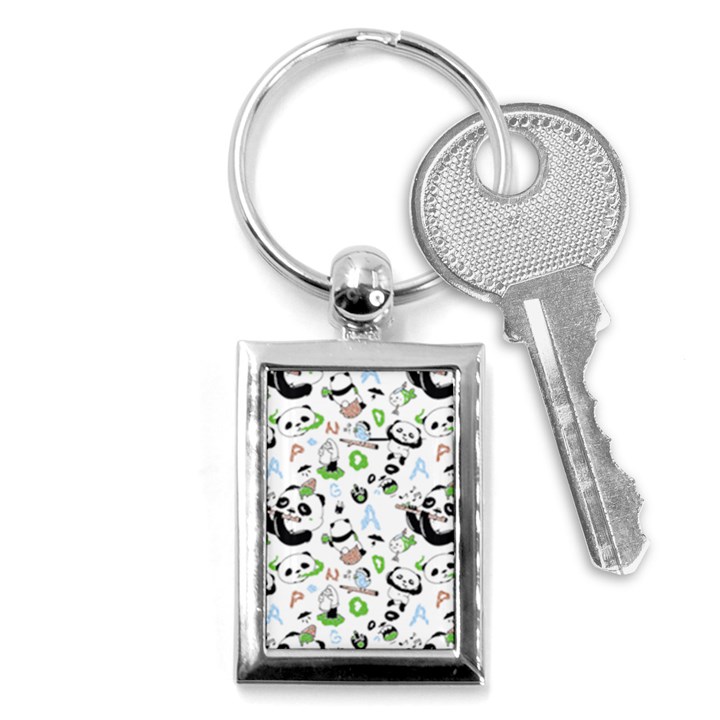 Giant Panda Bear Pattern Key Chain (Rectangle)