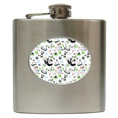 Giant Panda Bear Pattern Hip Flask (6 Oz) by Bakwanart