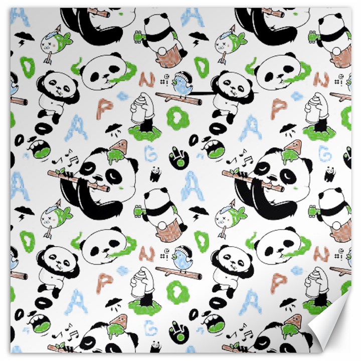 Giant Panda Bear Pattern Canvas 16  x 16 