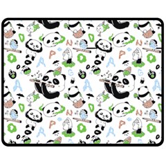 Giant Panda Bear Pattern Fleece Blanket (medium) by Bakwanart