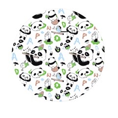 Giant Panda Bear Pattern Mini Round Pill Box by Bakwanart