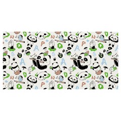 Giant Panda Bear Pattern Banner And Sign 4  X 2  by Bakwanart