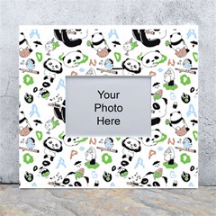 Giant Panda Bear Pattern White Wall Photo Frame 5  X 7  by Bakwanart