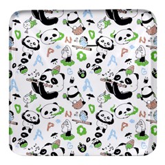 Giant Panda Bear Pattern Square Glass Fridge Magnet (4 Pack) by Bakwanart