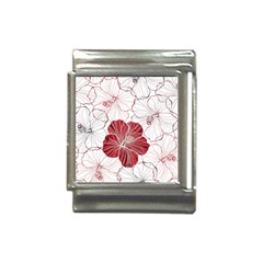 Red Hibiscus Flowers Art Italian Charm (13mm) by Bakwanart