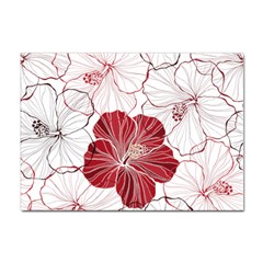 Red Hibiscus Flowers Art Sticker A4 (10 Pack) by Bakwanart