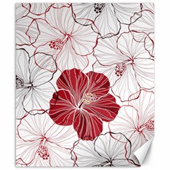 Red Hibiscus Flowers Art Canvas 20  X 24  by Bakwanart