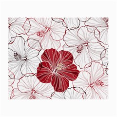 Red Hibiscus Flowers Art Small Glasses Cloth (2 Sides) by Bakwanart