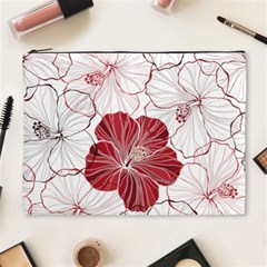 Red Hibiscus Flowers Art Cosmetic Bag (xl) by Bakwanart