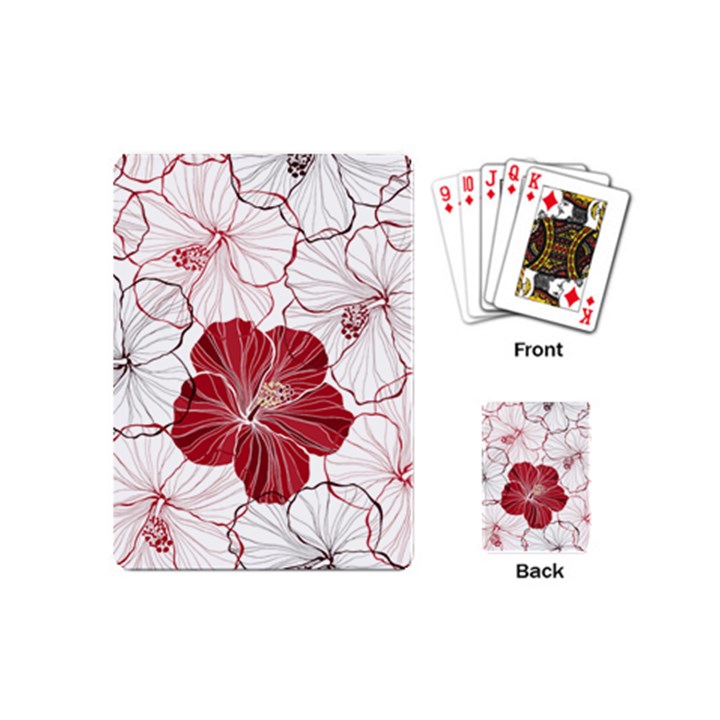 Red Hibiscus Flowers Art Playing Cards Single Design (Mini)