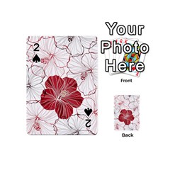 Red Hibiscus Flowers Art Playing Cards 54 Designs (mini) by Bakwanart