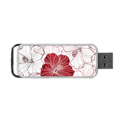 Red Hibiscus Flowers Art Portable Usb Flash (one Side) by Bakwanart