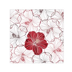 Red Hibiscus Flowers Art Square Satin Scarf (30  X 30 ) by Bakwanart