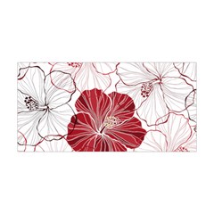 Red Hibiscus Flowers Art Yoga Headband by Bakwanart