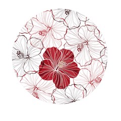 Red Hibiscus Flowers Art Mini Round Pill Box (pack Of 3) by Bakwanart