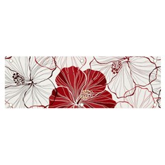 Red Hibiscus Flowers Art Banner And Sign 6  X 2  by Bakwanart