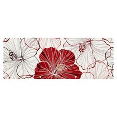 Red Hibiscus Flowers Art Banner And Sign 8  X 3  by Bakwanart