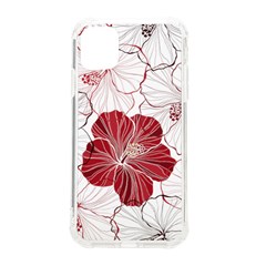 Red Hibiscus Flowers Art Iphone 11 Tpu Uv Print Case by Bakwanart