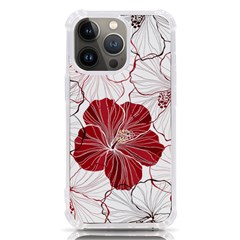 Red Hibiscus Flowers Art Iphone 13 Pro Tpu Uv Print Case by Bakwanart