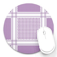 Square Purple Pattern Bead Purple Keffiyeh Purple Geometric Headdress Angle Violet Rectangle Round Mousepad