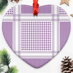 Square Purple Pattern Bead Purple Keffiyeh Purple Geometric Headdress Angle Violet Rectangle Ornament (heart) by Bakwanart