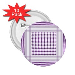 Square Purple Pattern Bead Purple Keffiyeh Purple Geometric Headdress Angle Violet Rectangle 2 25  Buttons (10 Pack)  by Bakwanart