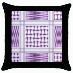 Square Purple Pattern Bead Purple Keffiyeh Purple Geometric Headdress Angle Violet Rectangle Throw Pillow Case (black) by Bakwanart