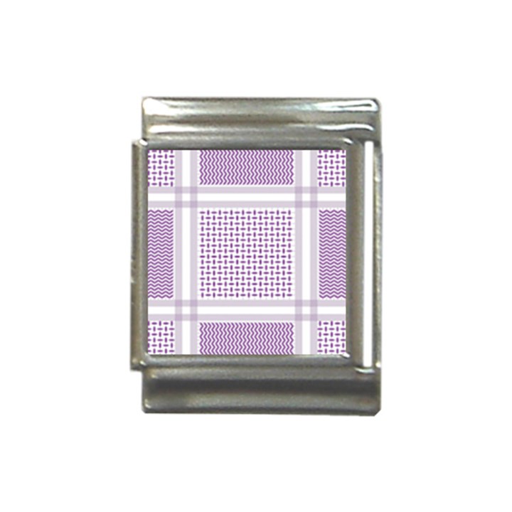 Square Purple Pattern Bead Purple Keffiyeh Purple Geometric Headdress Angle Violet Rectangle Italian Charm (13mm)