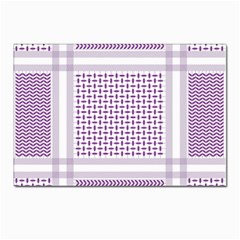 Square Purple Pattern Bead Purple Keffiyeh Purple Geometric Headdress Angle Violet Rectangle Postcards 5  X 7  (pkg Of 10) by Bakwanart