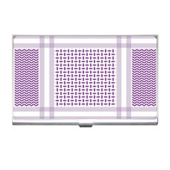 Square Purple Pattern Bead Purple Keffiyeh Purple Geometric Headdress Angle Violet Rectangle Business Card Holder by Bakwanart