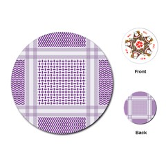 Square Purple Pattern Bead Purple Keffiyeh Purple Geometric Headdress Angle Violet Rectangle Playing Cards Single Design (round) by Bakwanart