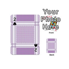 Square Purple Pattern Bead Purple Keffiyeh Purple Geometric Headdress Angle Violet Rectangle Playing Cards 54 Designs (mini) by Bakwanart