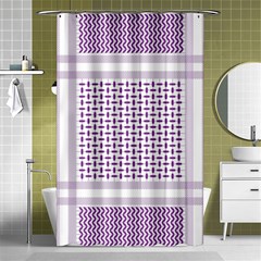 Square Purple Pattern Bead Purple Keffiyeh Purple Geometric Headdress Angle Violet Rectangle Shower Curtain 48  X 72  (small)  by Bakwanart