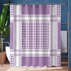 Square Purple Pattern Bead Purple Keffiyeh Purple Geometric Headdress Angle Violet Rectangle Shower Curtain 60  X 72  (medium)  by Bakwanart