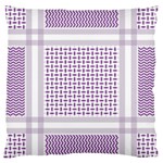 Square Purple Pattern Bead Purple Keffiyeh Purple Geometric Headdress Angle Violet Rectangle Large Cushion Case (One Side) Front