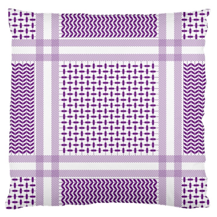 Square Purple Pattern Bead Purple Keffiyeh Purple Geometric Headdress Angle Violet Rectangle Large Cushion Case (One Side)