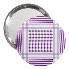 Square Purple Pattern Bead Purple Keffiyeh Purple Geometric Headdress Angle Violet Rectangle 3  Handbag Mirrors by Bakwanart