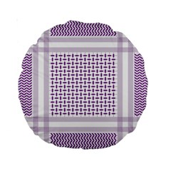 Square Purple Pattern Bead Purple Keffiyeh Purple Geometric Headdress Angle Violet Rectangle Standard 15  Premium Round Cushions by Bakwanart